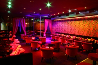 Modern furniture in the P1 nightclub Budapest